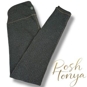Athleta Herringbone High Rise Leggings Dark Gray Size S Soft Warm Cozy